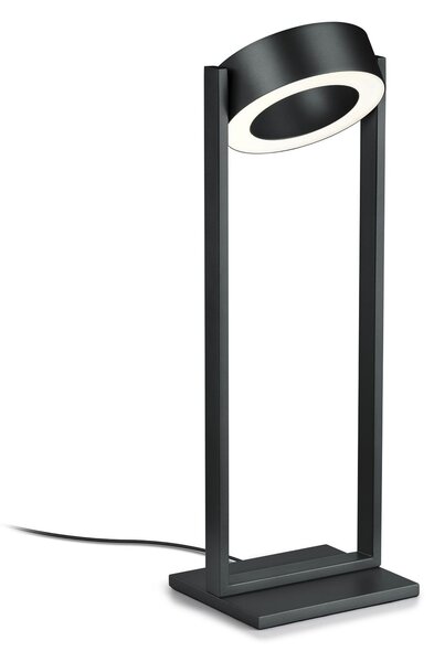 Knapstein LED namizna svetilka Wega, črna mat, višina 45 cm, upravljanje z gestami, zatemnjen, Črna, Dnevna soba / jedilnica, Aluminij, Sodobni