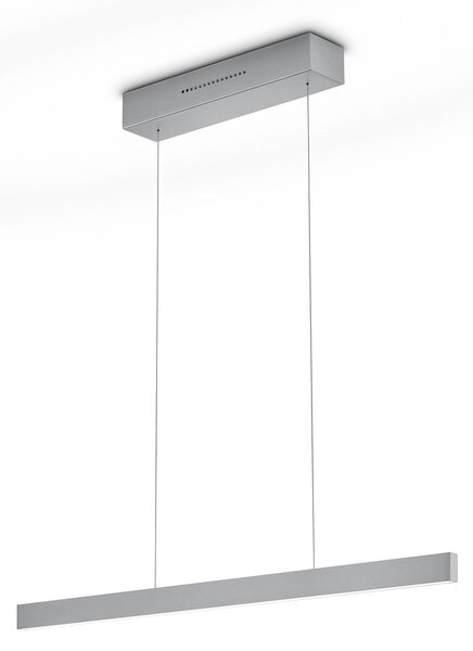Knapstein LED-visoka svetilka LINDA-72, nikljeva, dolžina 72 cm, upravljanje z gestami, zatemnjen, Kovinska, Dnevna soba / jedilnica, Aluminij, Sodobni