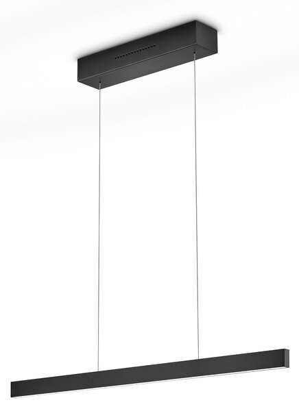 Knapstein LED-visoka svetilka LINDA-72, črna, dolžina 72 cm, upravljanje z gestami, zatemnjen, Črna, Dnevna soba / jedilnica, Aluminij, Sodobni