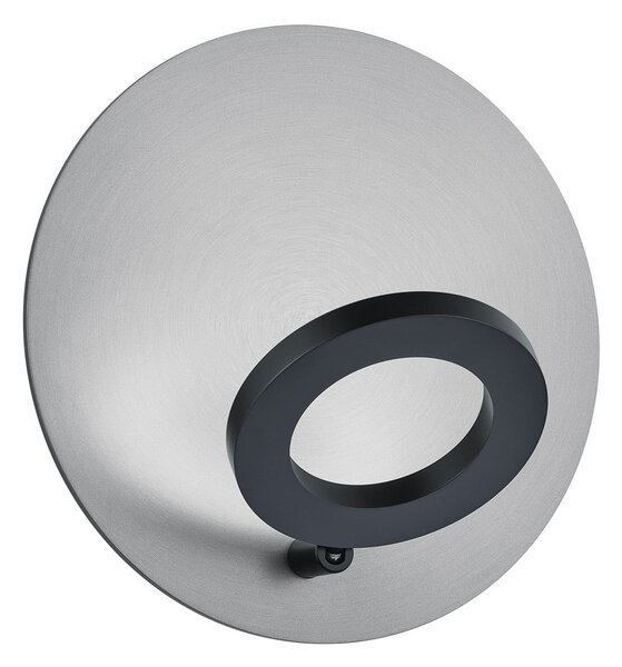 Knapstein LED-stenna svetilka Meggi, nikljeva, Ø 30 cm, upravljanje z gestami, kovinska, zatemnjen, Kovinska, Dnevna soba / jedilnica, Aluminij, Sodobni