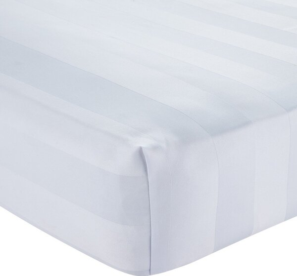 Bela napenjalna satenasta rjuha 150x200 cm So Soft Satin Stripe – Catherine Lansfield