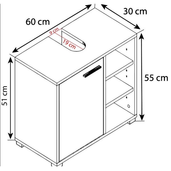 OMARICA ZA POD UMIVALNIK 60/54,8/30 cm