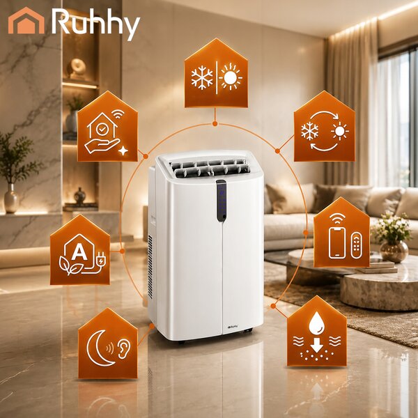 4v1 3.5kW prenosna klimatska naprava WIFI ogrevanje in razvlaževanje 12000BTU - 2612652