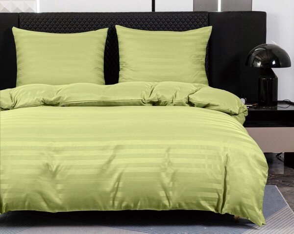 Hotelska posteljnina iz mikrovlaken JASMINE pistacija - črta 2 cm Dimenzije posteljnine: 70 x 90 cm | 140 x 220 cm