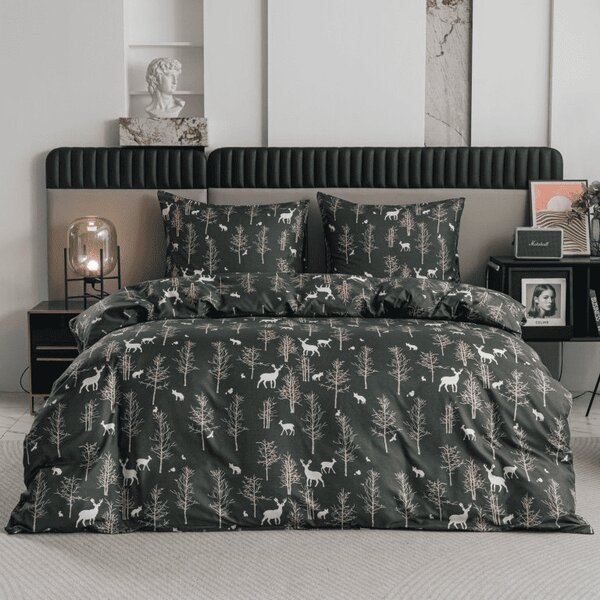 Posteljnina iz mikrovlaken OAK DEER temno zelena Dimenzije posteljnine: 70 x 90 cm | 140 x 220 cm