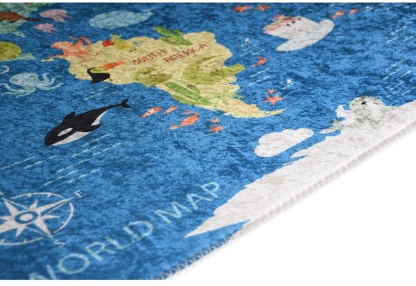 Modra pralna otroška preproga 160x230 cm Animal Atlas – Vitaus