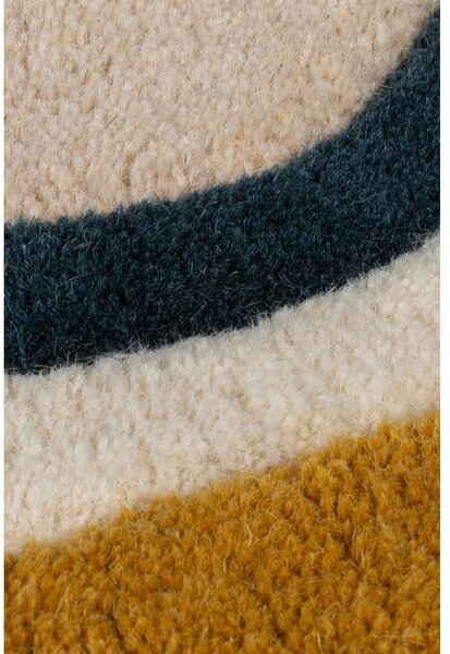 Kremno bela ročno tkana volnena preproga 160x230 cm Leo Scallop – Flair Rugs