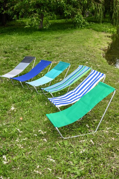 Zložljiv plažni ležalnik SAND, zelene črte