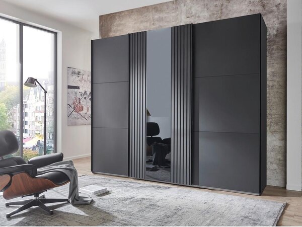 Premium Living Omara Z Drsnimi Vrati Atlanta, Barva Grafita, Črna