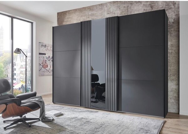 Premium Living Omara Z Drsnimi Vrati Atlanta, Barva Grafita, Črna