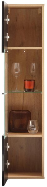 Modern Living Viseča Vitrina Otis, Črna, Barva Hrasta
