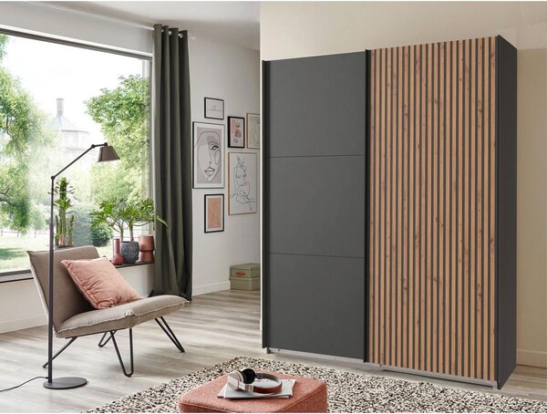 Premium Living Omara Z Drsnimi Vrati Andorra, Barva Grafita