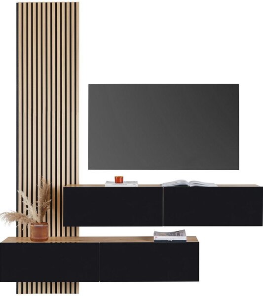 Modern Living Tv-element Otis, Črna, Barva Hrasta