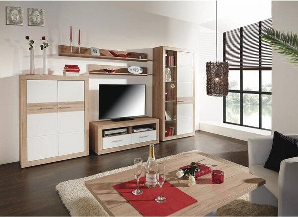Modern Living Tv-element Malta, Bela, Barva Hrasta