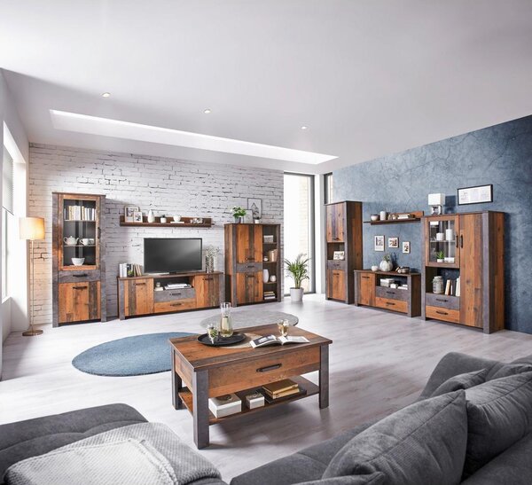 Modern Living Klubska Miza Ontario, Barva Hrasta, Temno Siva