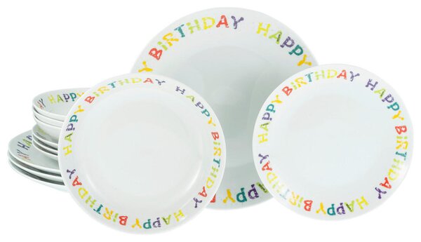 JEDILNI SERVIS Happy Birthday, Tellerset 12-tlg
