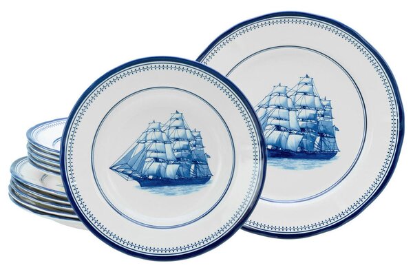 JEDILNI SERVIS Segelschiff blau
