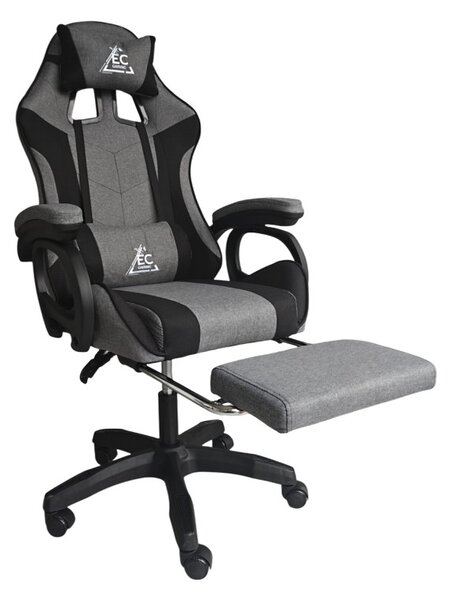 JAKS Gaming stol Strike tkanina siva