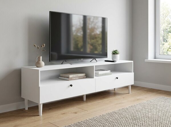 TV omarica s polico in omaricami DULLUM 200x58 cm, bela
