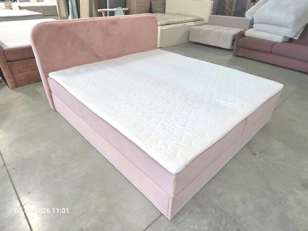 Obložena postelja boxspring FORENA 140x200 cm temno zelena Vzmetnica: Vzmetnica Bonell