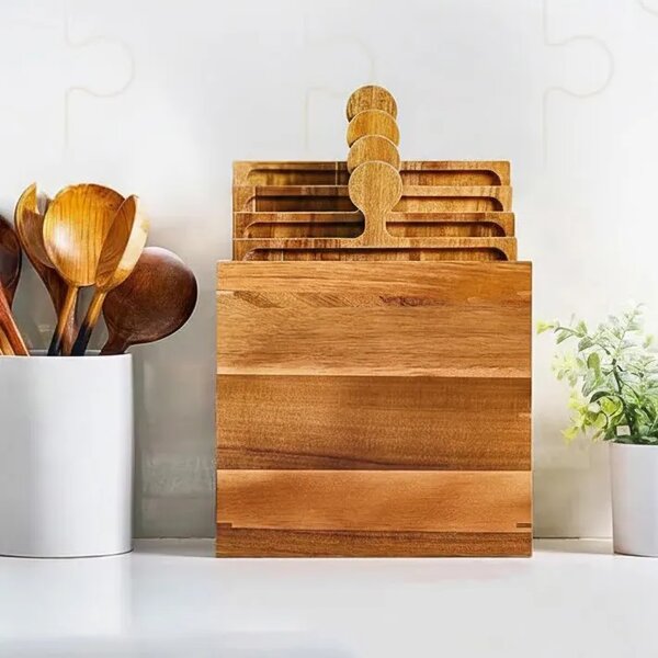Puzzletray™ Set Lesenih Servirnih Pladnjev V Obliki Sestavljanke