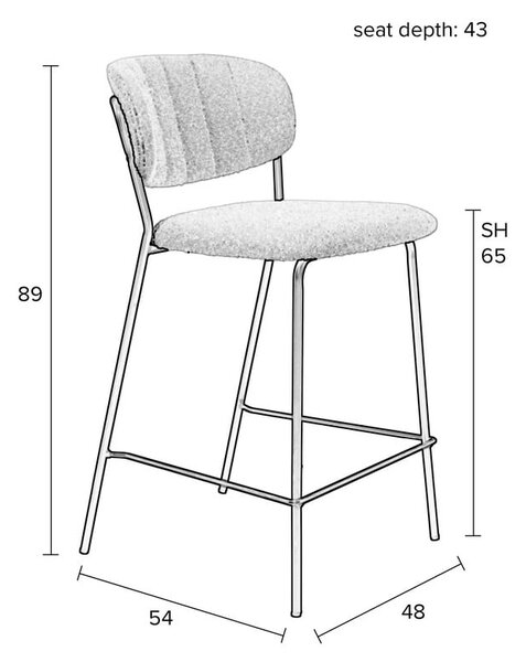 Beli barski stoli v kompletu 2 kos 89 cm Jolien - White Label