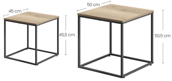 Set 2 konferenčnih miz QUADRO, dekor hrast sonoma