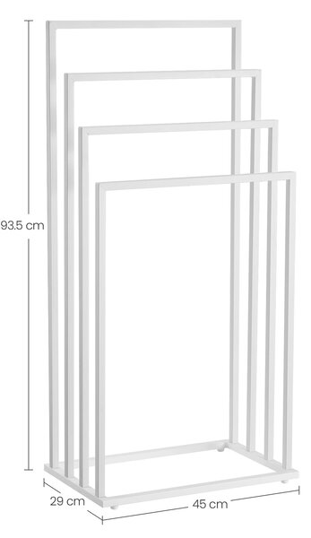 Stojalo za brisače LINESTRO kovinsko s 4 kraki 93x45cm, belo