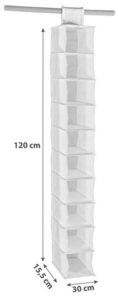 Modern Living Viseči Shranjevalnik Cliff 1, Bela, 10 Predelkov