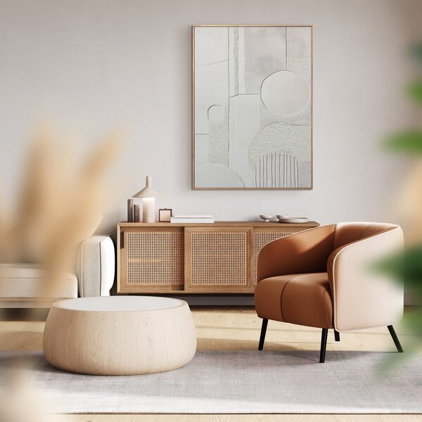 Slika z ročno naslikanimi elementi 70x100 cm Lan 3D Illusion – Styler