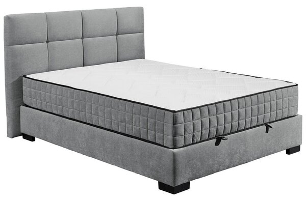 POSTELJA Z VZMETNICO 140 cm x 200 cm , tekstil, leseni material antracit