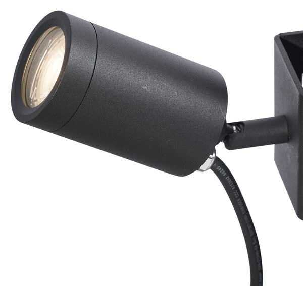 Zunanji reflektor črn za drevo GU10 50 mm vrtljiv in nagiben IP65 - Solo