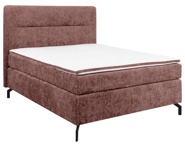 BOXSPRING POSTELJA 140 cm x 200 cm , tekstil vinsko rdeča