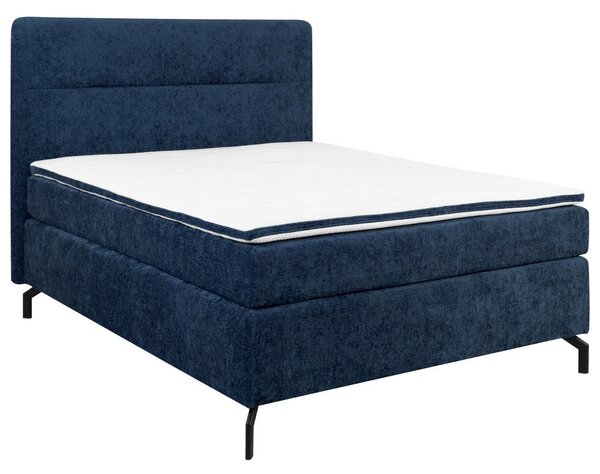 BOXSPRING POSTELJA 140 cm x 200 cm , tekstil temno modra