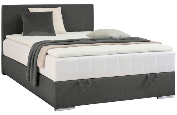 POSTELJA Z VZMETNICO 90 cm x 200 cm , tekstil temno siva