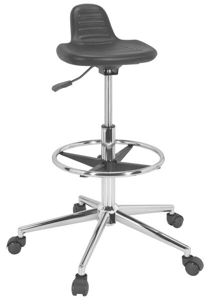VRTLJIVI STOL umetna masa črna
