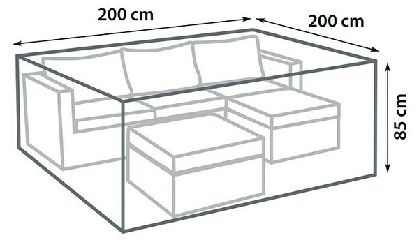 Sunfun Zaščitna prevleka za lounge set (Do x Š x V: 200 x 200 x 85 cm, Plastika)