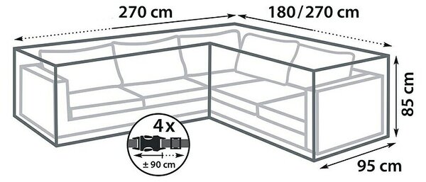 Sunfun Zaščitna prevleka za lounge set (Do x Š x V: 270 x 95 x 85 cm, Plastika)