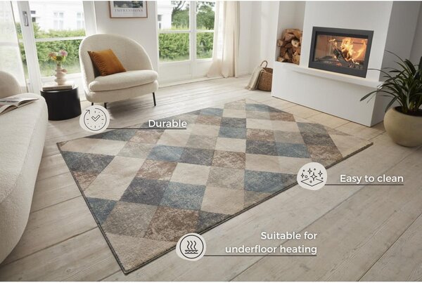 Modra/bež preproga 120x170 cm Terrain – Hanse Home