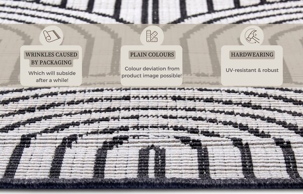 Črna/bela zunanja preproga 240x330 cm Pangli Black – Hanse Home