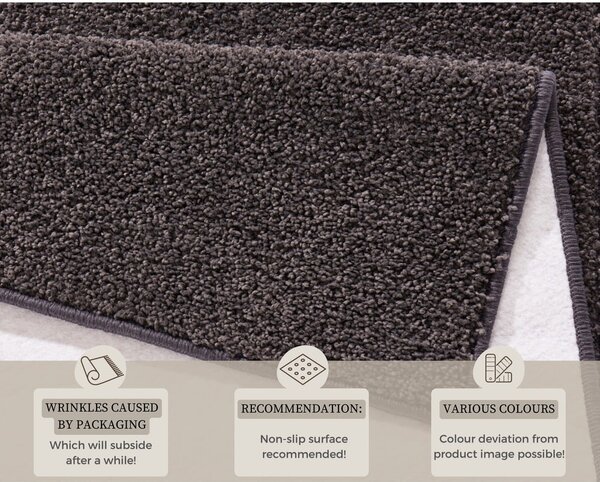 Antracitno siv tekač Hanse Home Pure, 80 x 400 cm