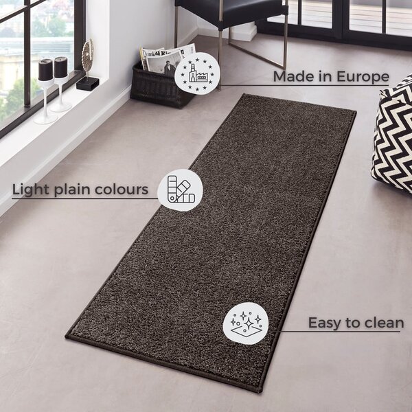 Antracitno siv tekač Hanse Home Pure, 80 x 400 cm