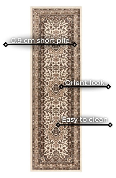 Bež preproga Nouristan Parun Tabriz, 80 x 250 cm