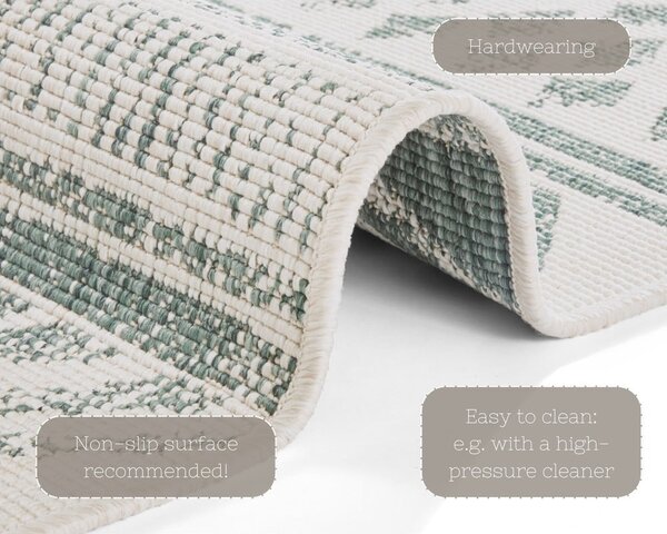 Zeleno-krem zunanja preproga NORTHRUGS Biri, 80 x 150 cm