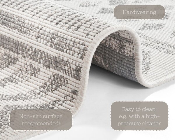 Sivo-krem zunanja preproga NORTHRUGS Biri, 120 x 170 cm