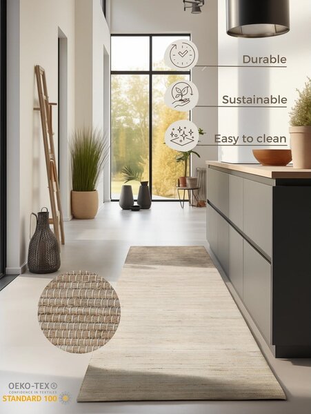 Bež tekač 80x200 cm Handloom – Hanse Home