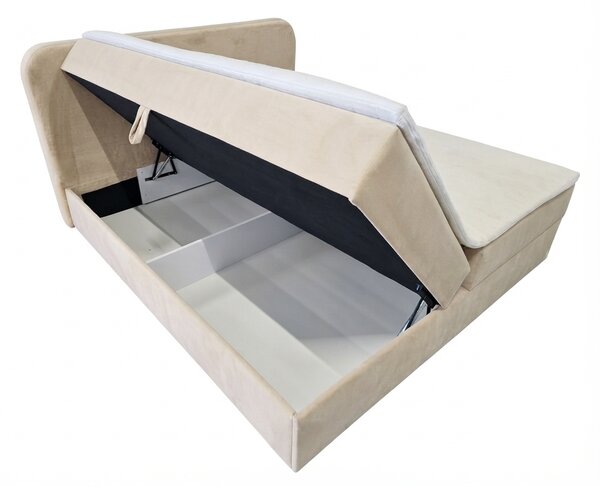Oblazinjena postelja boxspring FORENA 160x200 cm bež Vzmetnica: Vzmetnica Bonell