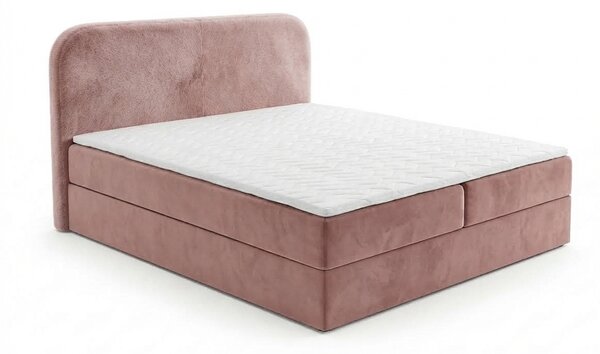 Oblazinjena postelja boxspring FORENA 160x200 cm staroroseča Vzmetnica: Vzmetnica Bonell