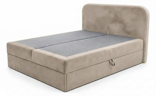 Oblazinjena postelja boxspring FORENA 160x200 cm bež Vzmetnica: Vzmetnica Bonell