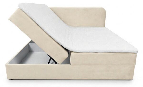 Oblazinjena postelja boxspring FORENA 160x200 cm bež Vzmetnica: Vzmetnica Bonell